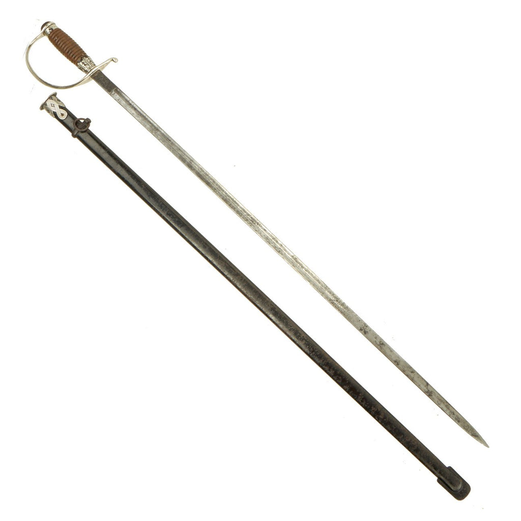 Original German WWII Service Worn SS EM-NCO Degen Sword with Scabbard - Schutzstaffel Original Items