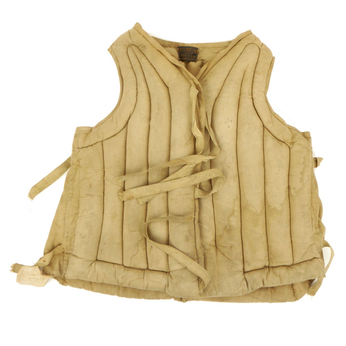 WWII Life Vest Vintage Cork Filled Cotton Life Vest 