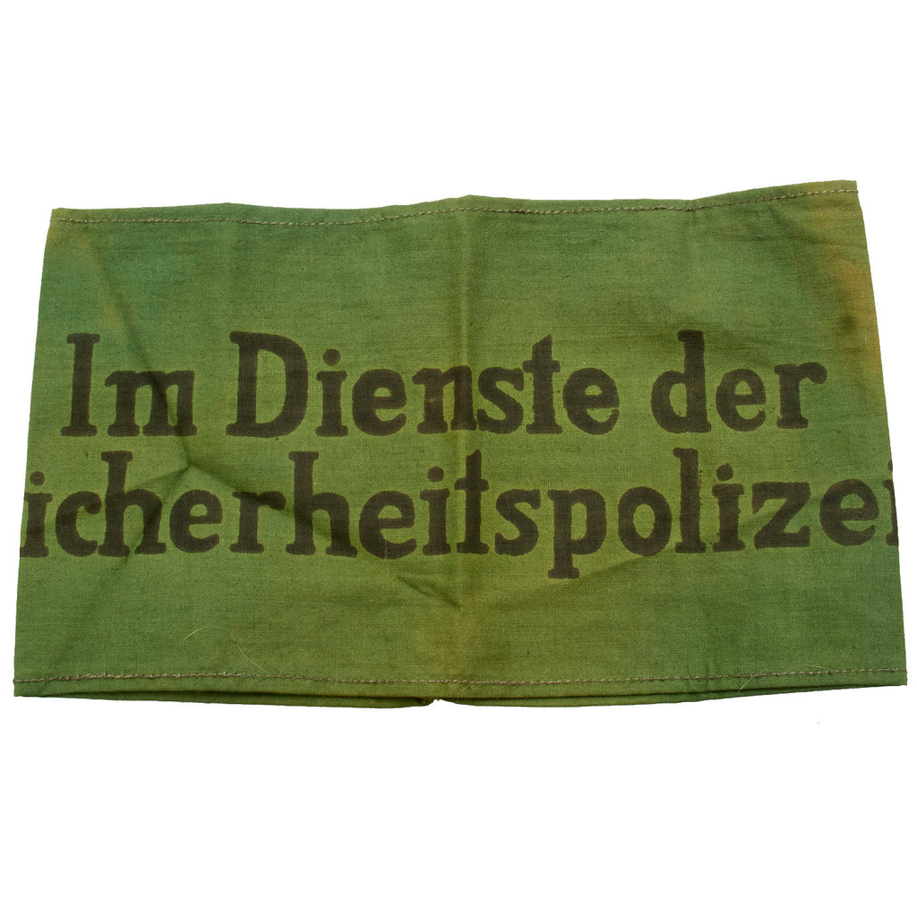 Original German WWII Sicherheitspolizei Security Police Green Armband Original Items