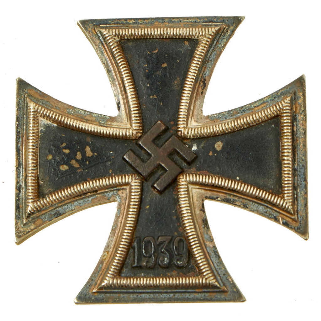 Original German WWII Iron Cross First Class 1939 EKI with Vertical Pinback - Unmarked Original Items