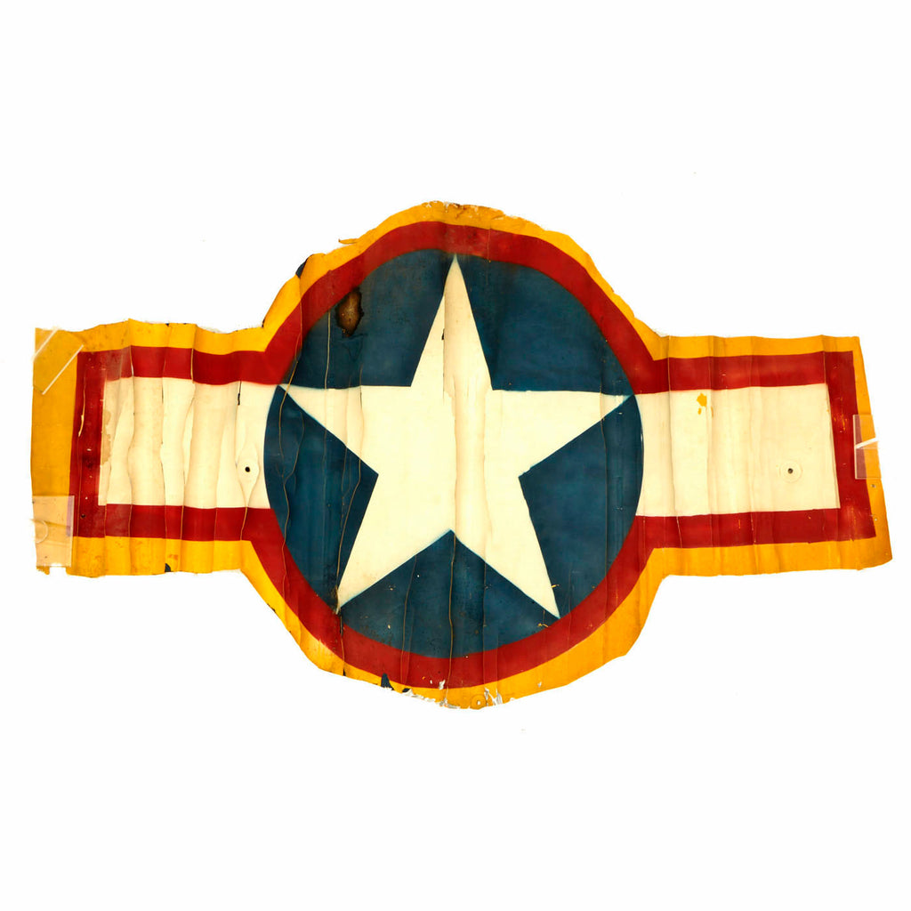 Original U.S. Pre-WWII Navy Boeing-Stearman Model 75 Wing Roundel Cut-Out Piece - One Sided Original Items