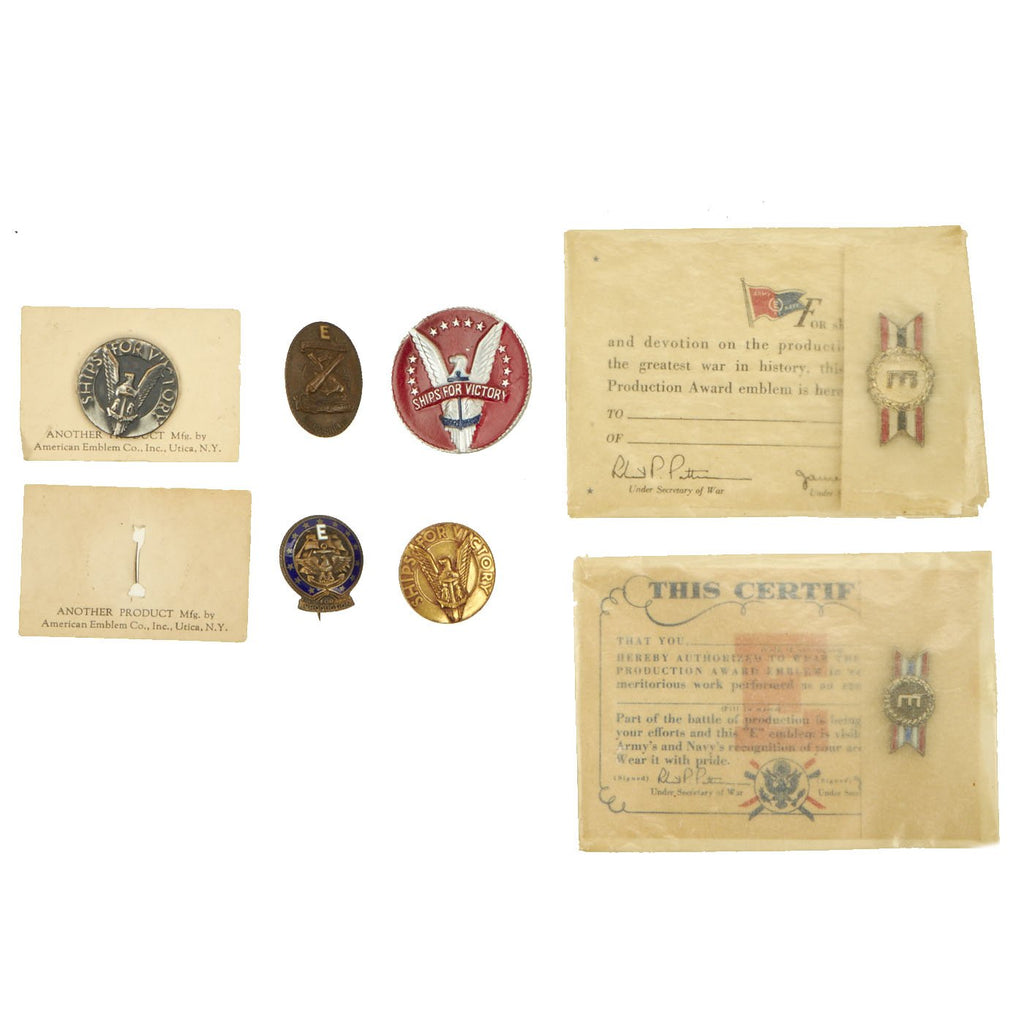 Original U.S. WWII Homefront War Effort Factory Worker Award Pin Collection Original Items