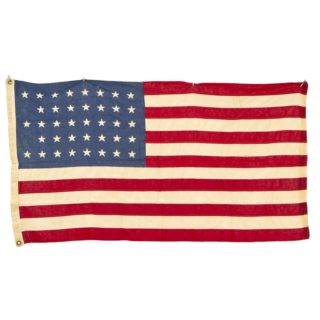 Original Late 19th Century 38 Star 32" x 58" United States National Flag - 1877 - 1890 Original Items