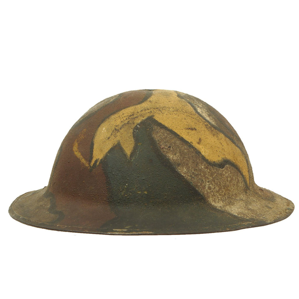 Original U.S. WWI M1917 Doughboy Helmet with Multicolor Camouflage Paint & 7 1/8 Liner Original Items