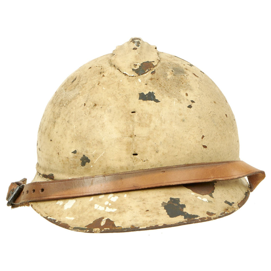 Original French WWI Model 1915 Winter Camouflage Adrian Helmet without Badge Original Items