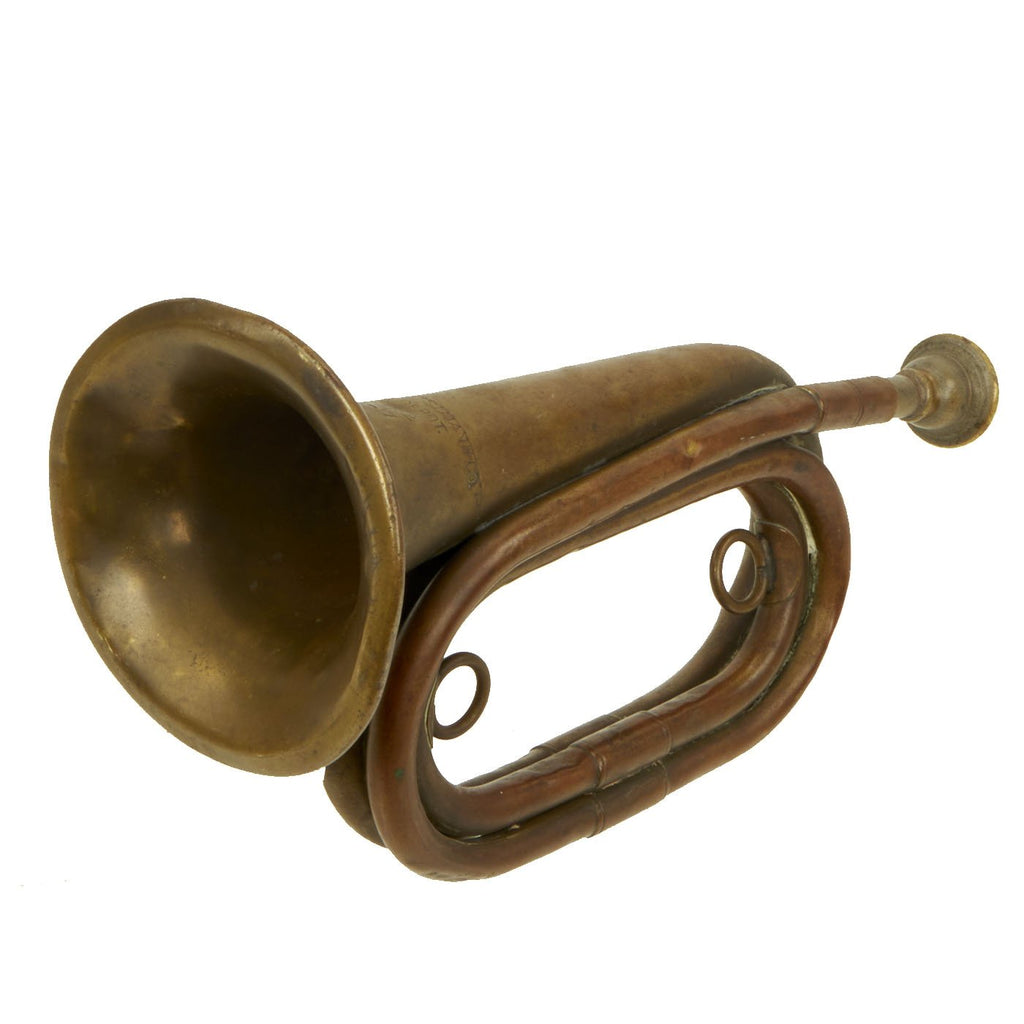 Original U.S. WWI 1917 dated Military Brass Bugle by Wm. H. Horstmann Co. with Mouthpiece Original Items