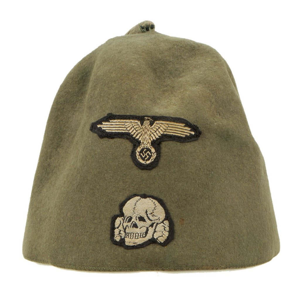 Original German WWII Waffen SS Field Gray M43 Combat Fez for Foreign Volunteers - size 56 Original Items