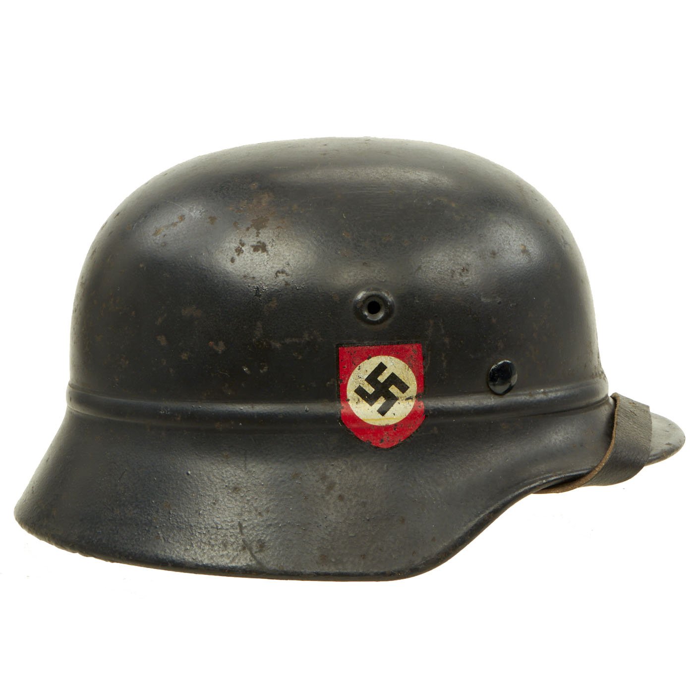 Original German WWII Beaded M40 Double Decal DRK Red Cross Steel