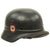 Original German WWII Beaded M40 Double Decal DRK Red Cross Steel Helmet - marked Q64 Original Items