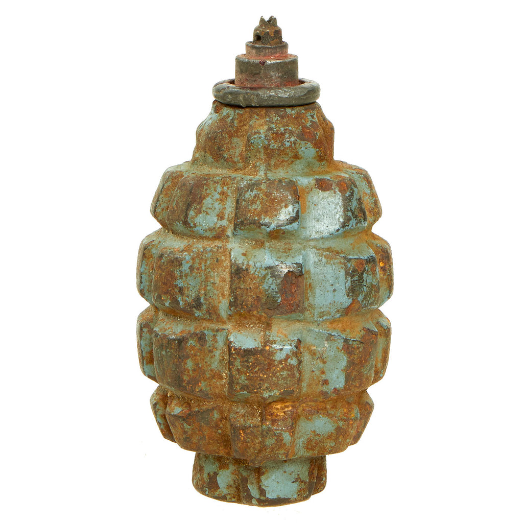 Original French WWI F1 Hand Grenade with Original Fuse - Inert Original Items