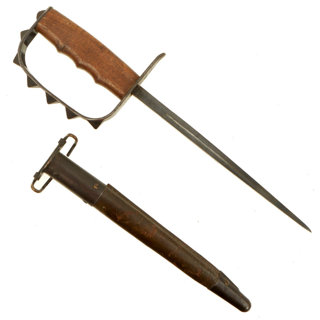Original U.S. WWI M1917 Trench Knife by L.F. & C. dated 1917 with Jewell 1918 Scabbard Original Items