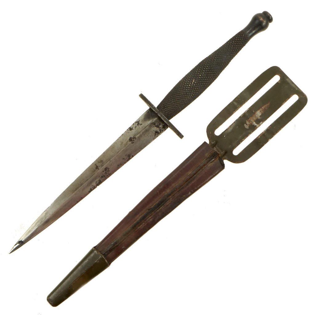 Original Rare U.S. WWII OSS Stiletto attributed to Landers, Frary, and Clark with "Pancake Flipper" Scabbard Original Items