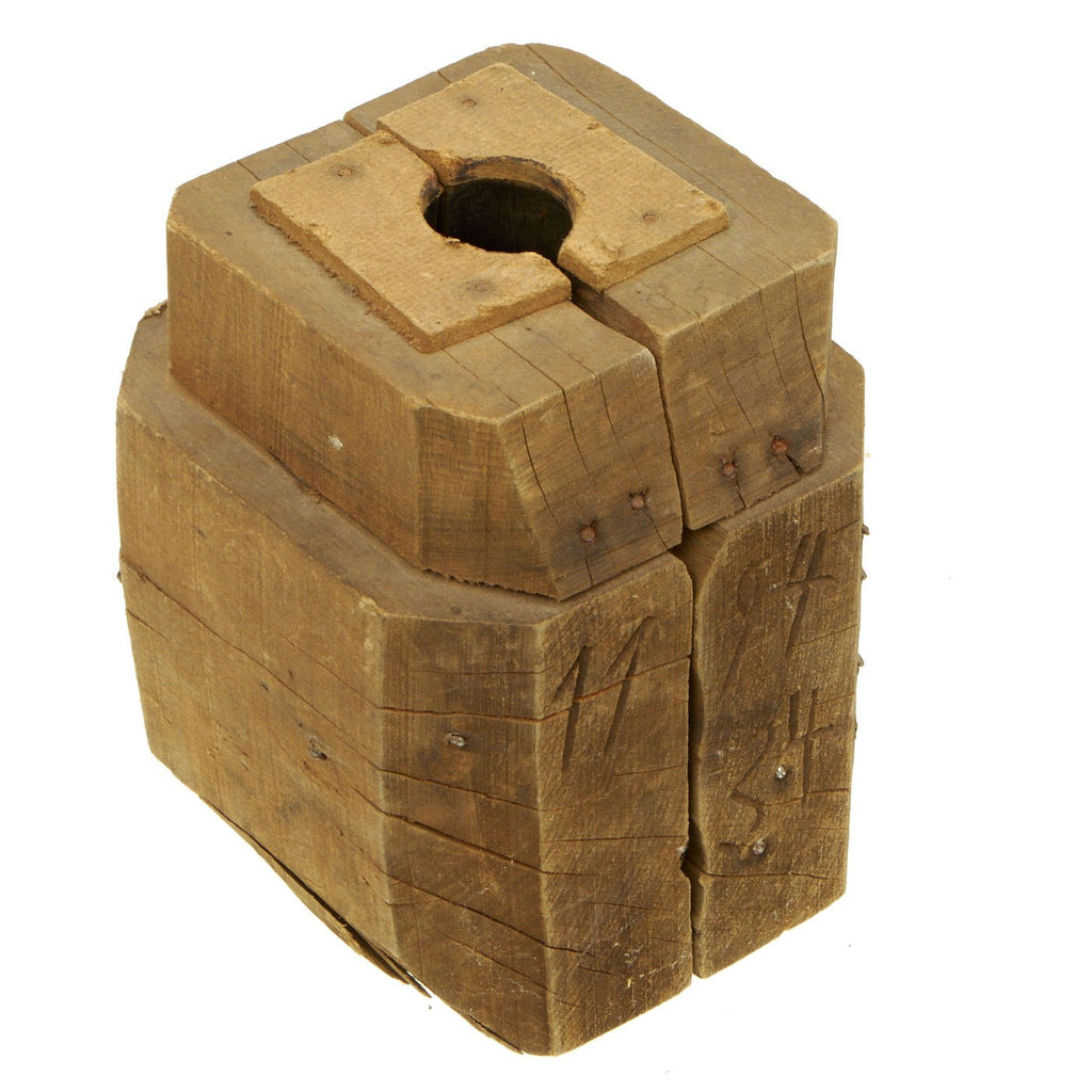 Original German WWII BK-2H Blendkörper Frangible Chemical Smoke Glass Grenade Wood Block Mold Original Items