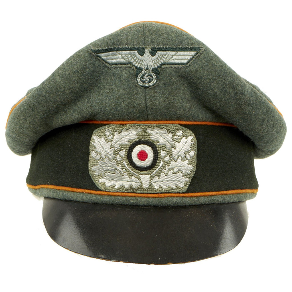 Original German WWII Heer Military Police or Recruiting EM/NCO Visor Crush Cap by Willy Sprengpfeil - dated 1940 Original Items