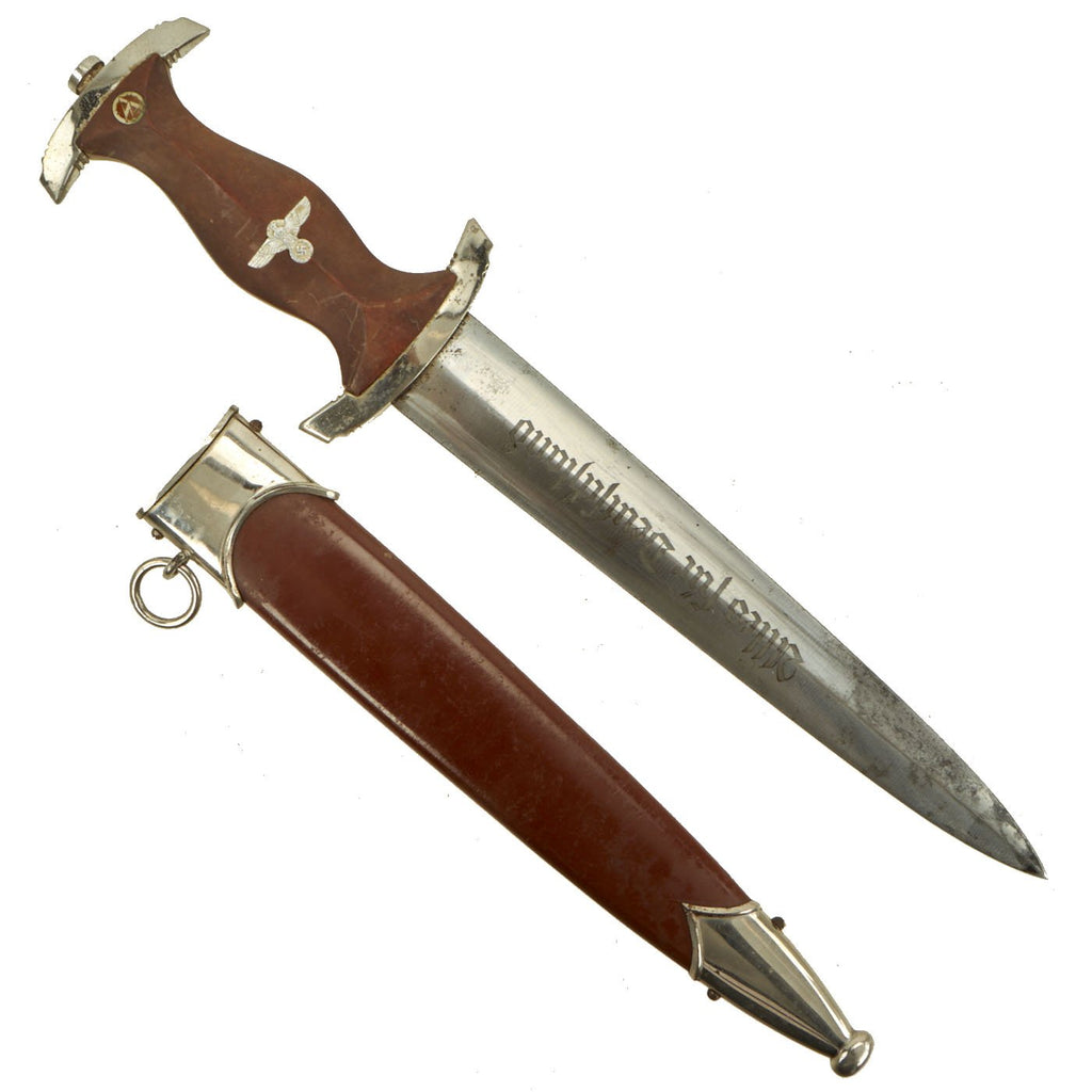 Original German WWII SA Dagger by Rare Maker Max Weyersberg with Scabbard - RZM M7/12 Original Items