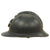 Original French WWI Early Issue Model 1915 Adrian Helmet in Horizon Blue with Infantry Badge and Unit Markings Original Items