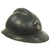 Original French WWI Early Issue Model 1915 Adrian Helmet in Horizon Blue with Infantry Badge and Unit Markings Original Items