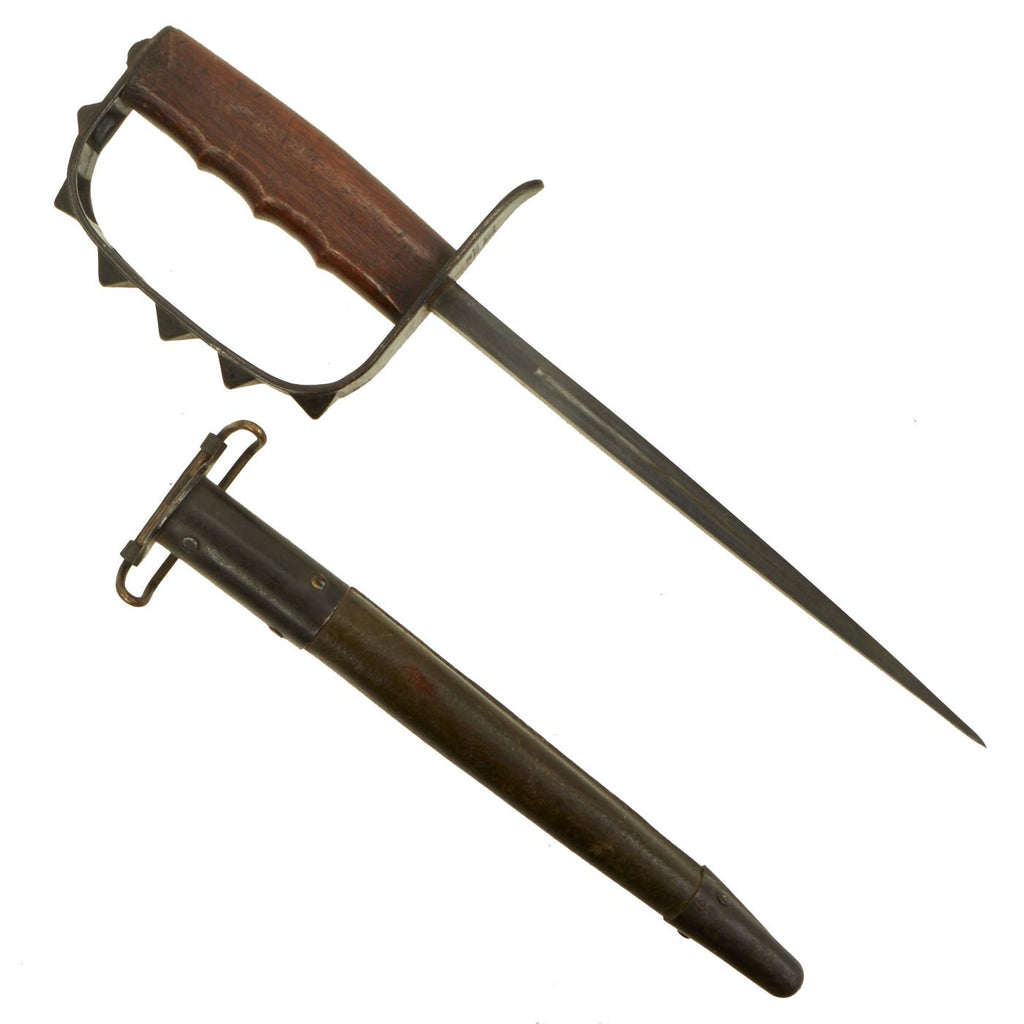 Original U.S. WWI M1917 Trench Knife by L.F. & C. dated 1917 with Jewell 1918 Scabbard Original Items
