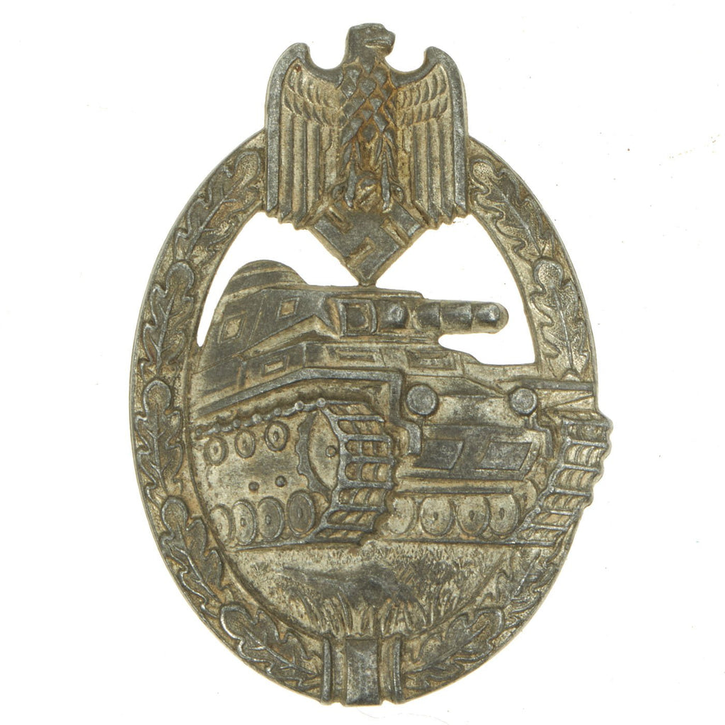 Original German WWII Silver Grade Panzer Assault Tank Badge with Interesting Catch  - Solid Version Original Items