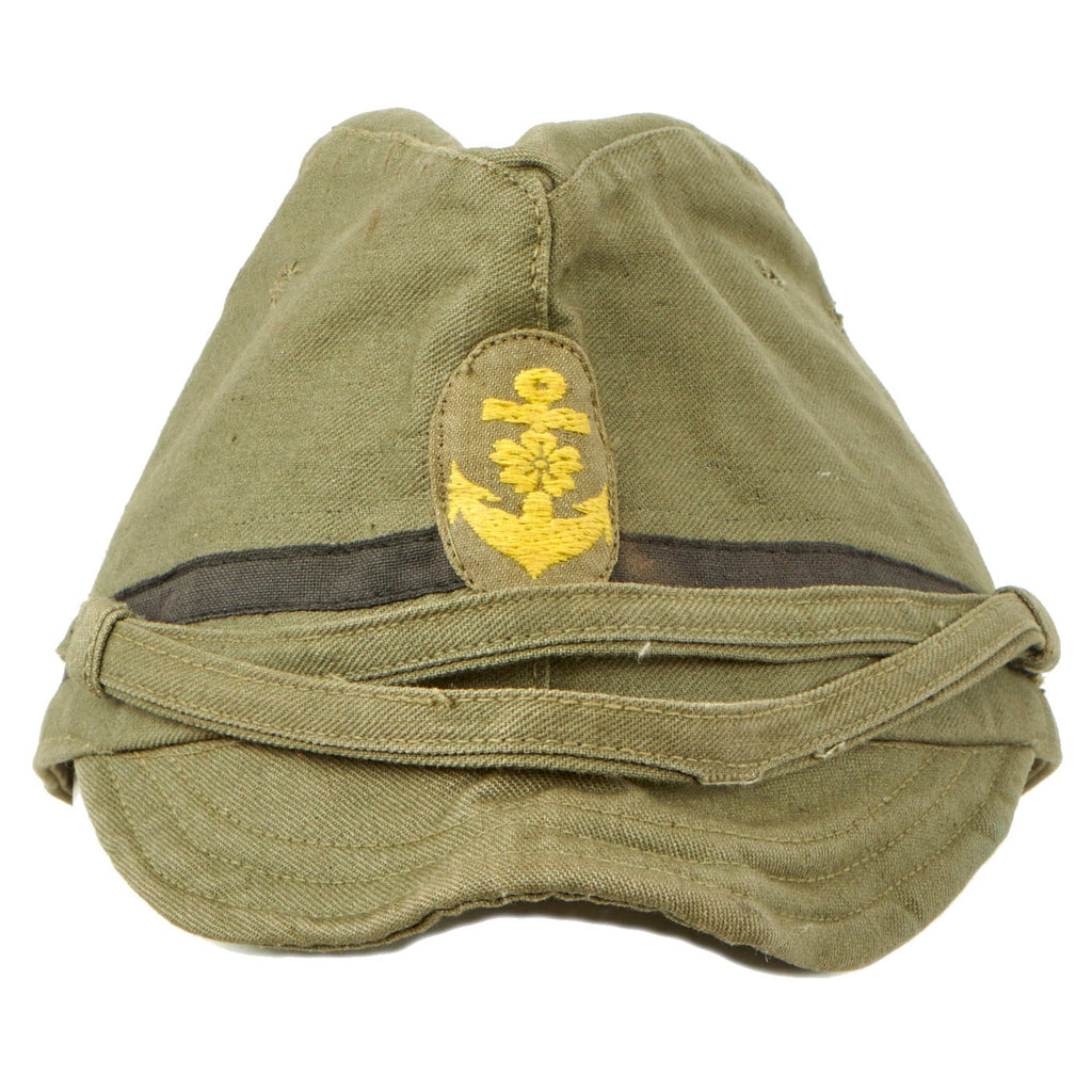 Original WWII Japanese Special Naval Landing Forces Officer Cotton Forage Cap dated 1944 - SNLF Original Items