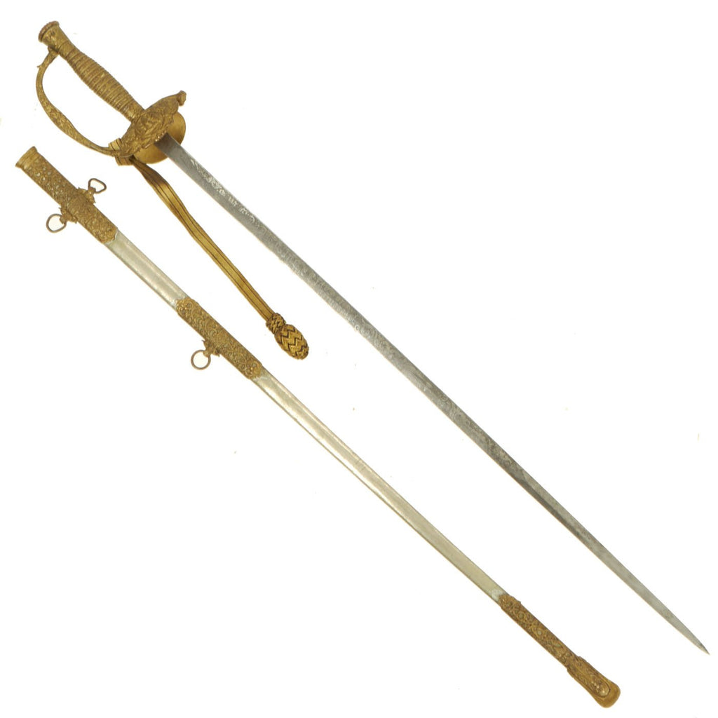 Original U.S. Exquisite Presentation Model 1860 Army Staff and Field Officer Sword with Engraved Blade by William H. Wilson of Philadelphia Original Items