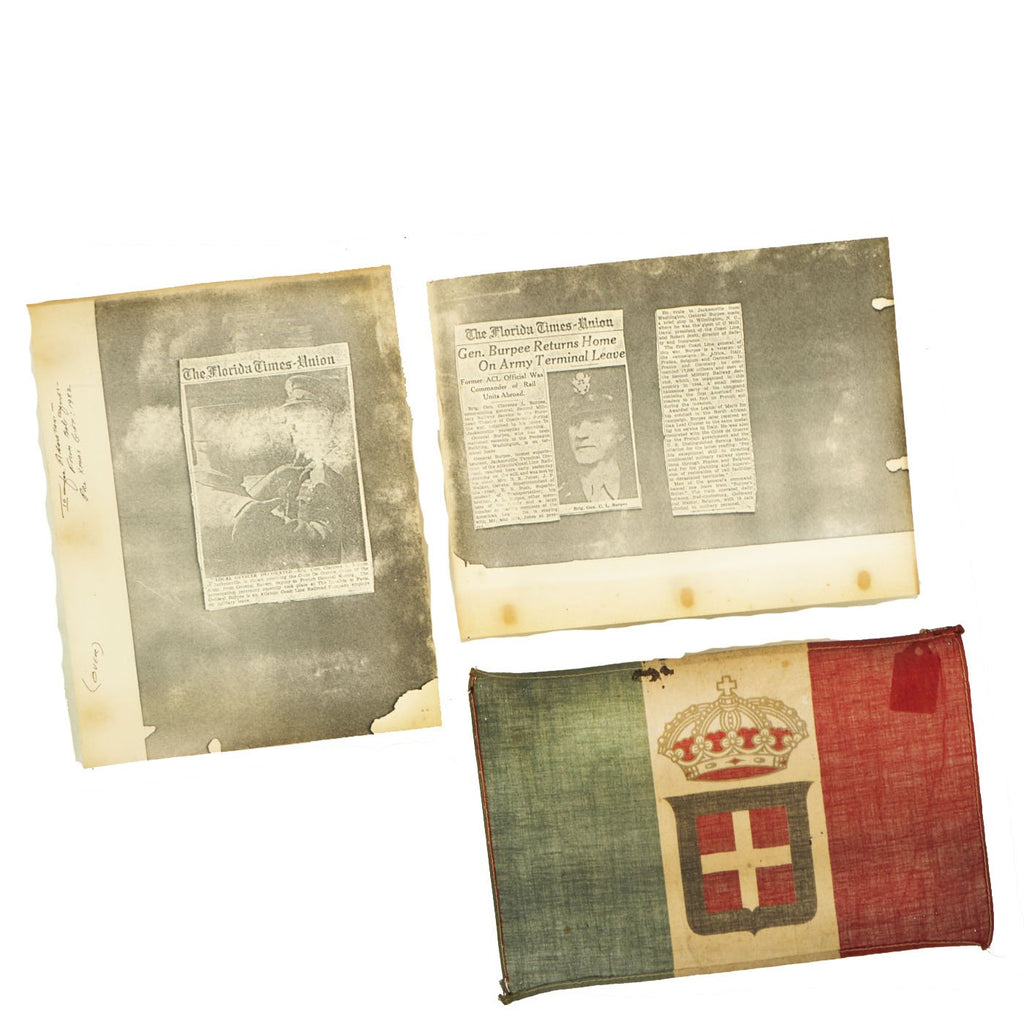 Original Italian WWII Small Savoias Flag from the Liberation of Rome - U.S. Veteran Bringback Original Items