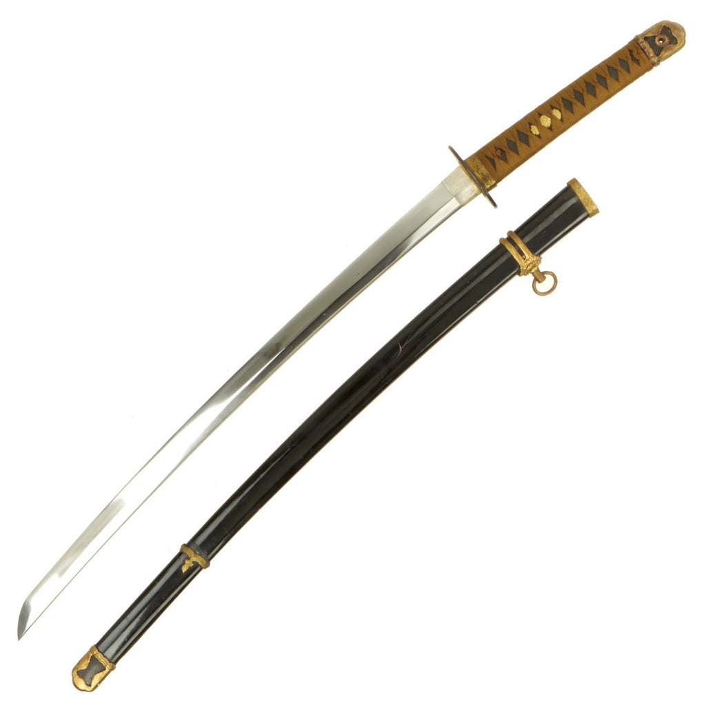 Original WWII Japanese Navy Officer P1937 Kai-Gunto Katana Sword with Scabbard - Matched Number 21 Original Items