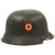 Original German WWII M34 Civic Square Dip NSDAP Double Decal Protection Police Steel Helmet - size 55 Original Items