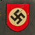 Original German WWII M34 Civic Square Dip NSDAP Double Decal Protection Police Steel Helmet - size 55 Original Items