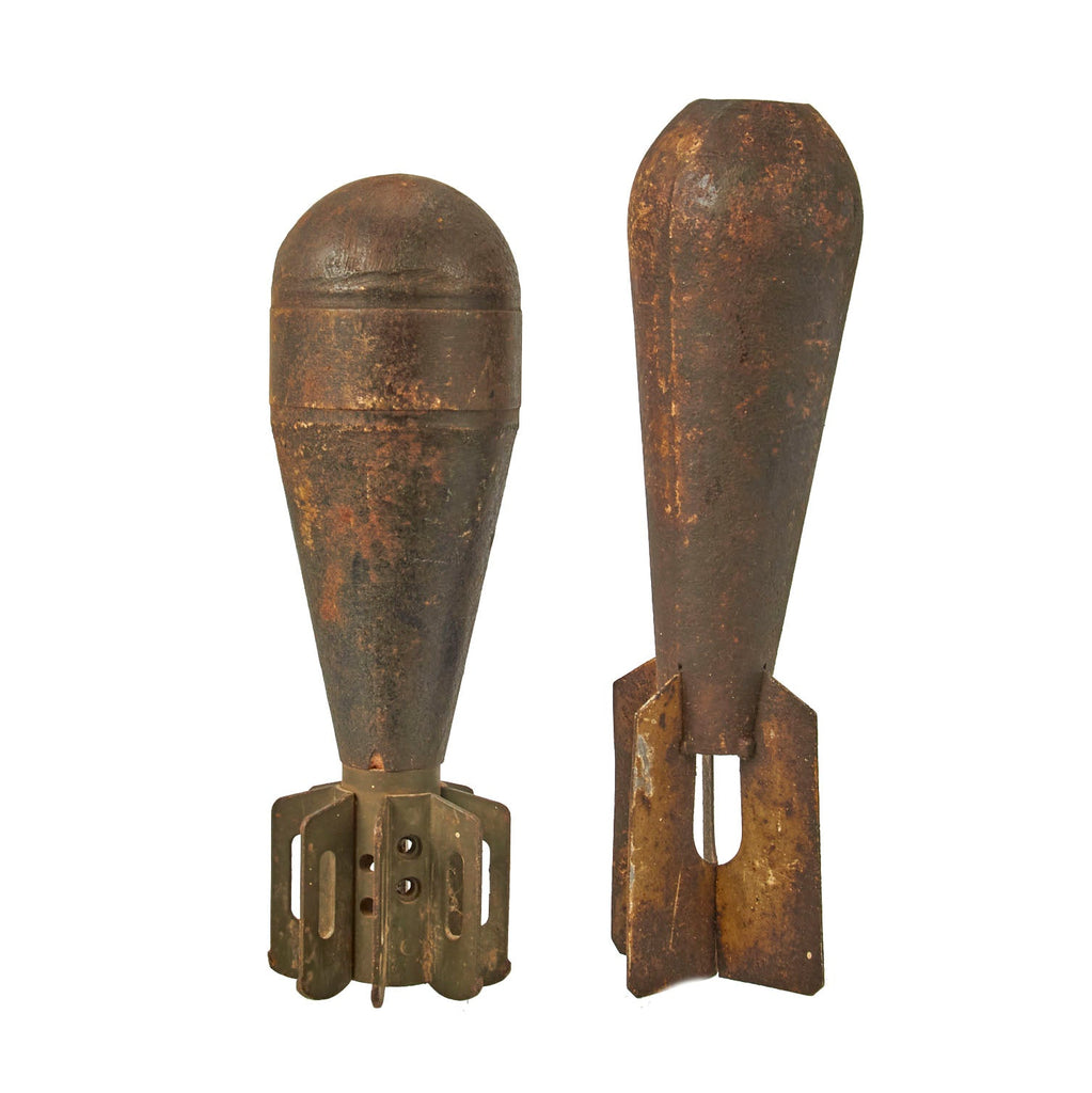 Original U.S. WWII INERT 60mm Training Mortar Round Grouping - 2 Trainers Original Items