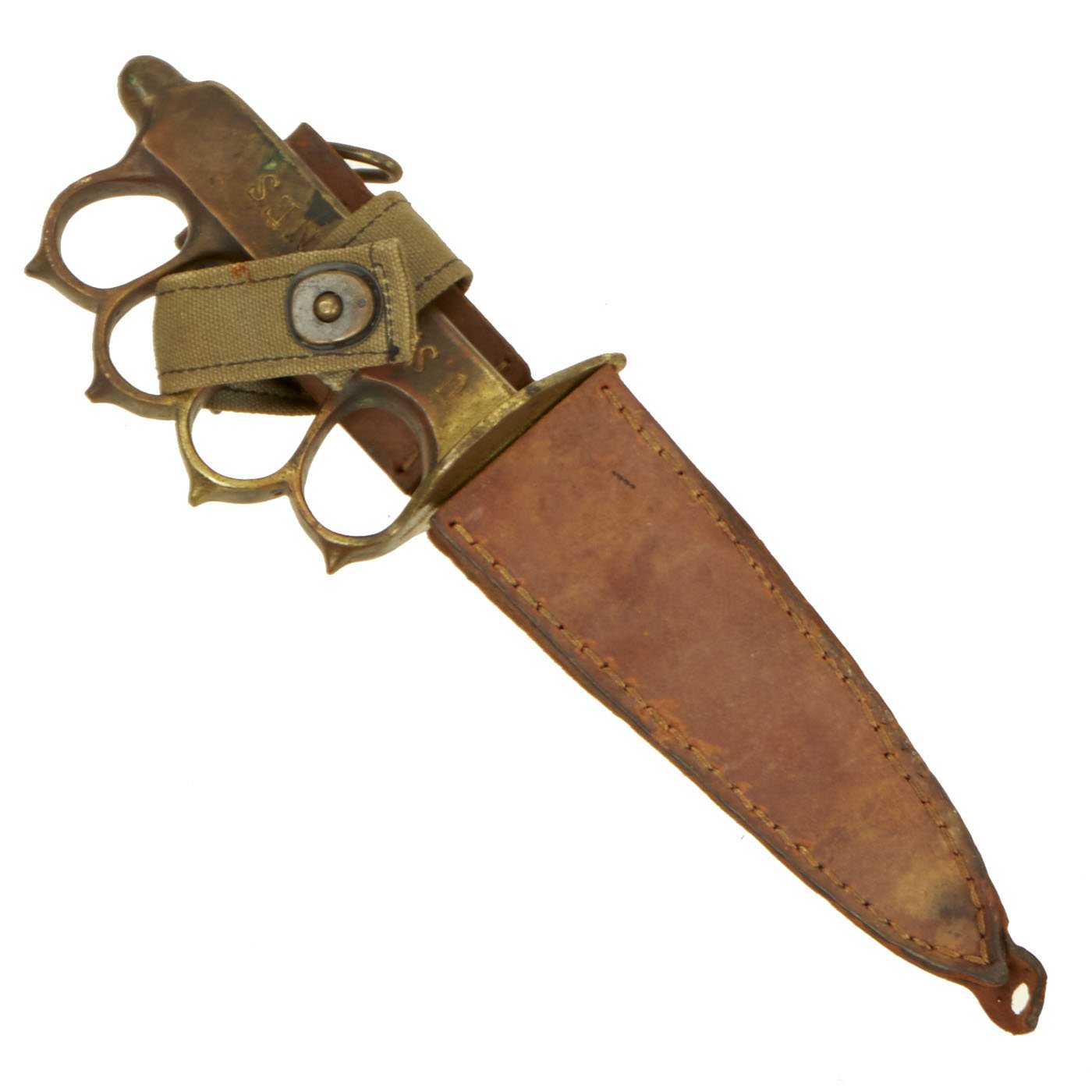 Original U.S. WWII Named U.S.M.C. Knuckle Knife made from M1918