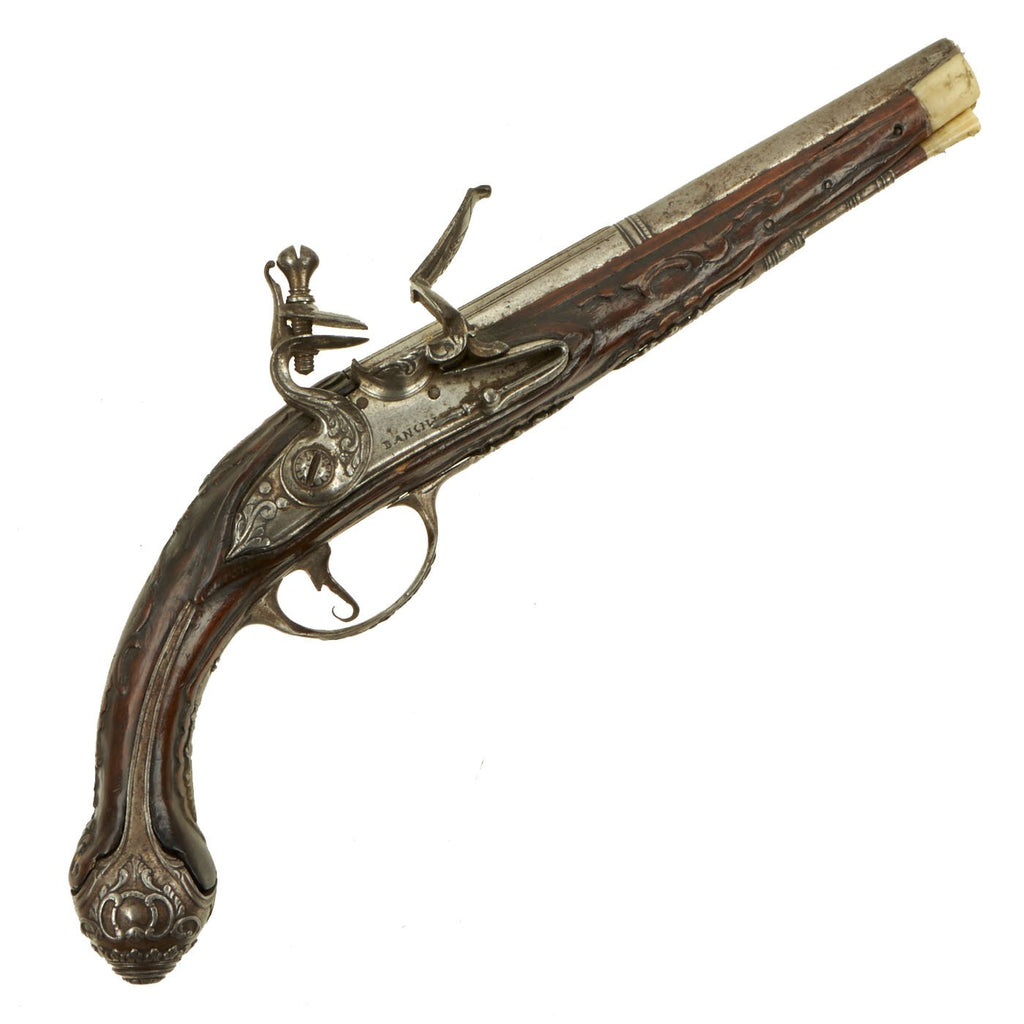 Original Late 18th Century Italian Flintlock Overcoat Pistol by L. Lazarino with Lock by G. Banchi c. 1790 - 1800 Original Items