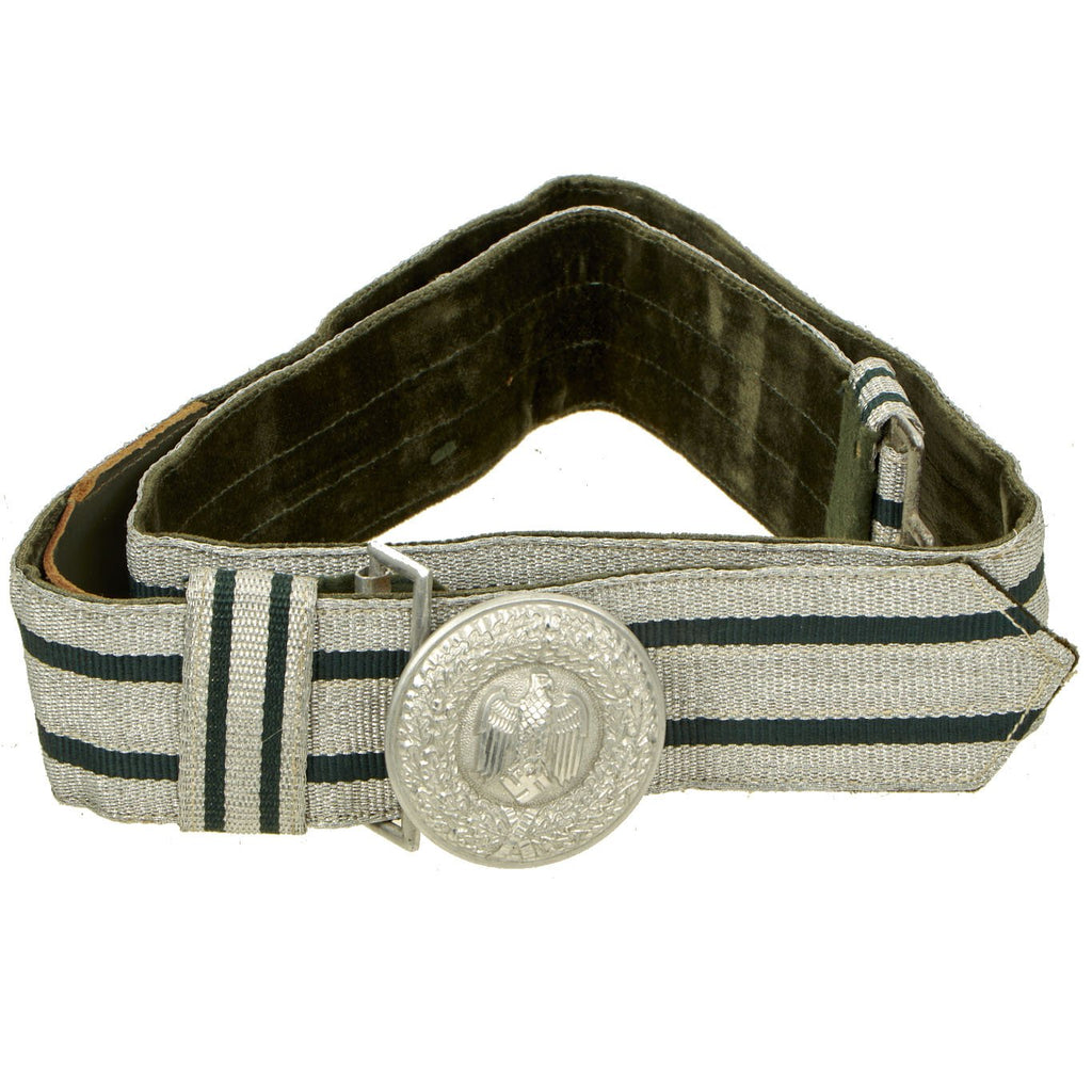 Original German WWII Heer Army Officer's Dress Brocade Belt with Buckle by F. W. Assmann & Söhne Original Items