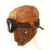 Original Japanese WWII Leather Flying Helmet with Pilot Goggles in Case Original Items