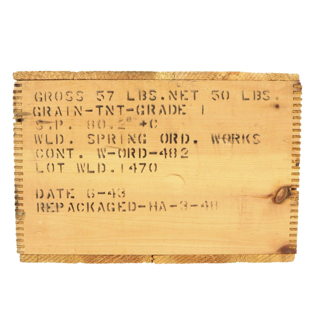 Original U.S. WWII 1943 Dated TNT Explosive Wood Crate – International ...