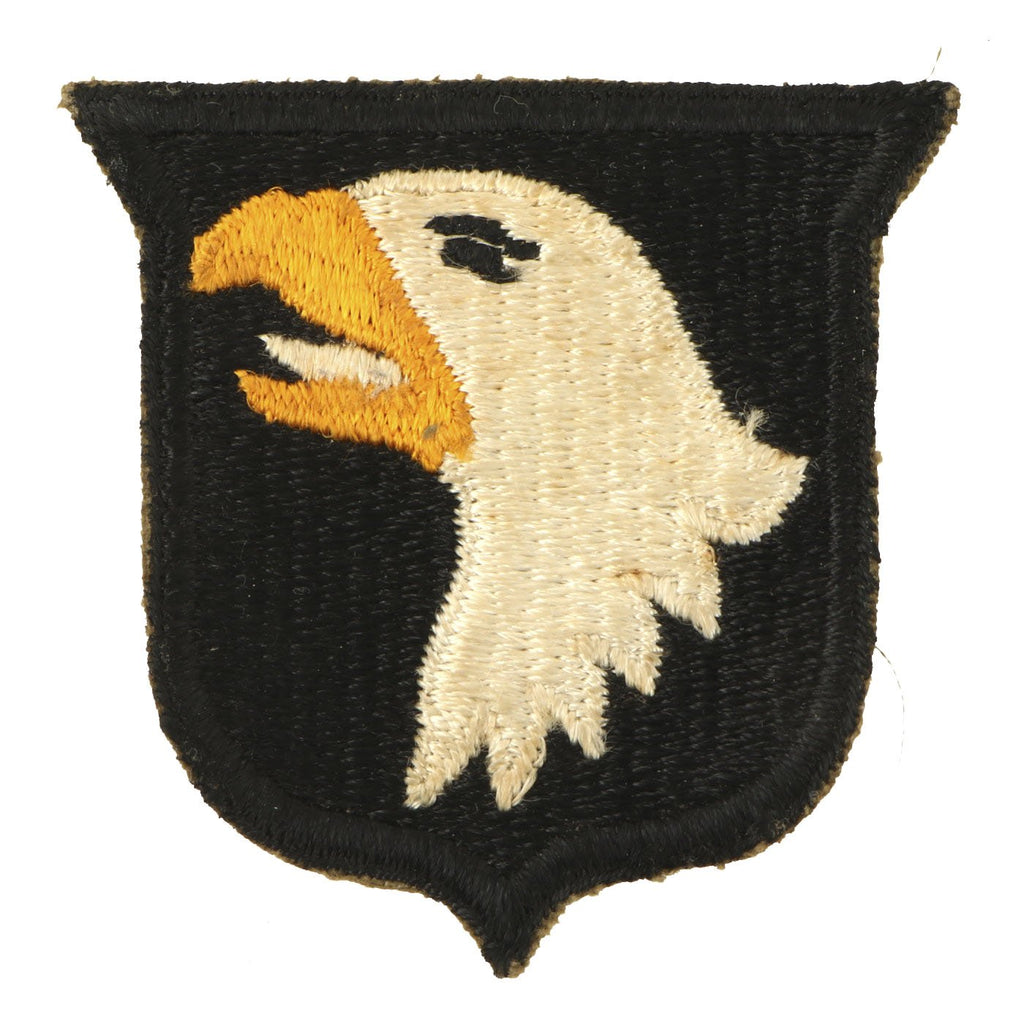 Original U.S. WWII Rare 101st Airborne Division White Tongue Patch with Green Back Original Items