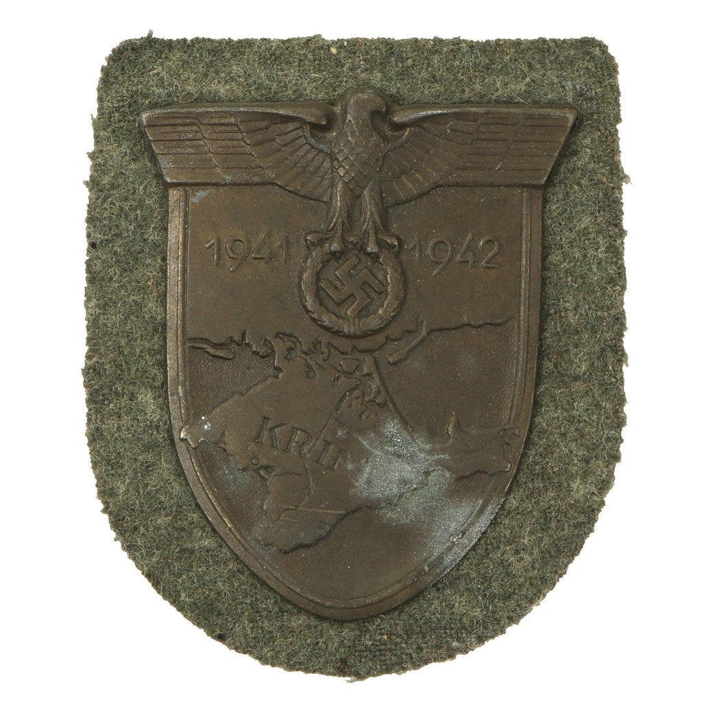 Original German WWII Unissued Heer Crimea Krim Shield Decoration with Back Plate - Krimschild Original Items