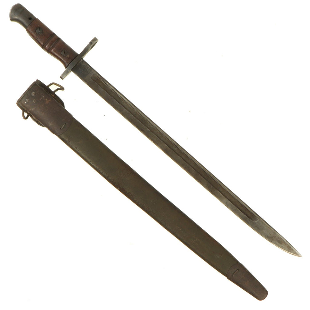 Original U.S. WWI M1917 Enfield Rifle Bayonet by Remington with 1st Pattern Maxim Scabbard by Jewell Original Items