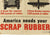 Original U.S. WWII America Needs Your Scrap Rubber Poster - 1942 War Production Board Original Items