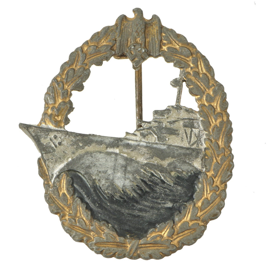 Original German WWII Kriegsmarine Destroyer War Badge by Rudolf Souval of Vienna Original Items