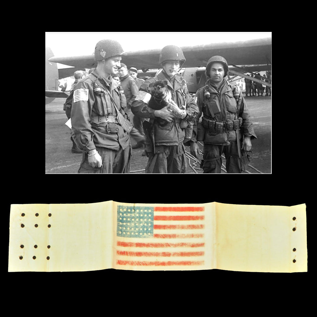 Original U.S. WWII Paratrooper American Flag Invasion Armband Original Items