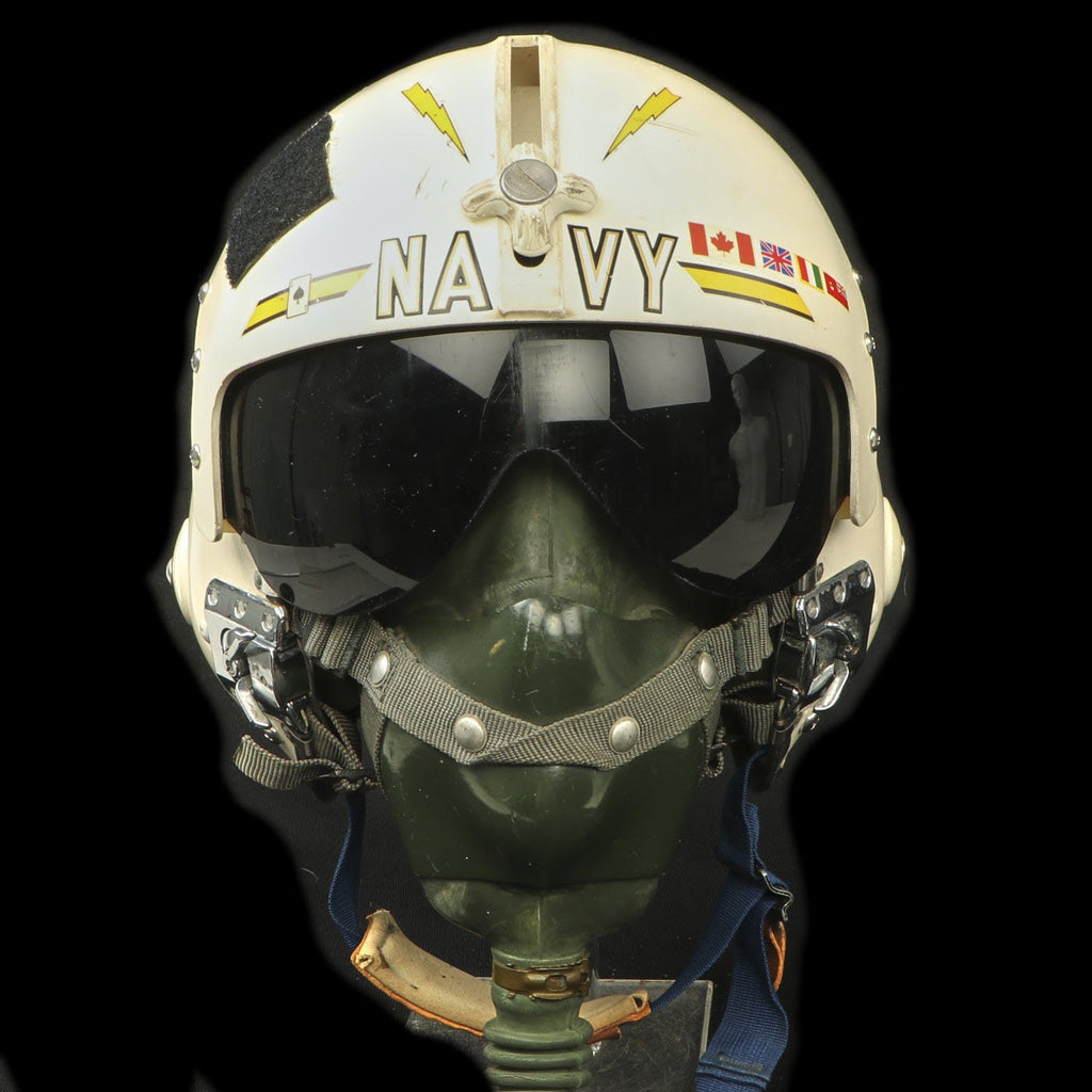 Original U.S. Vietnam War Navy Pilot APH-6A Flight Helmet with Oxygen Mask Original Items