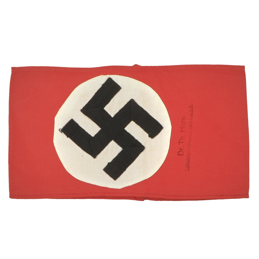 Original German WWII NSDAP Party Armband marked to Dr. Th. Horn Aviation Equipment Plant Original Items