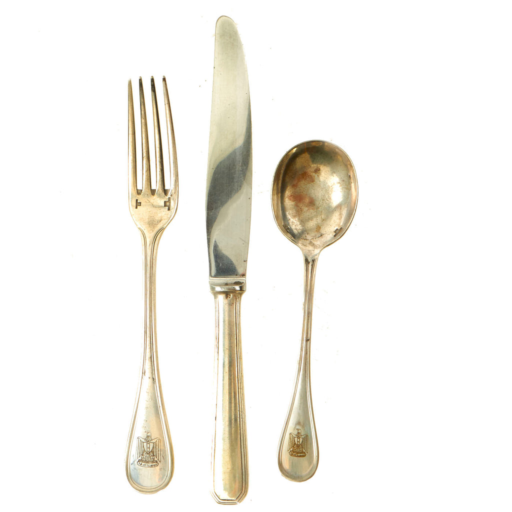 Original Iraq War Saddam Hussein Republican Palace Silver Silverware Set - Fork, Knife & Spoon - Christofle, France Silver Original Items