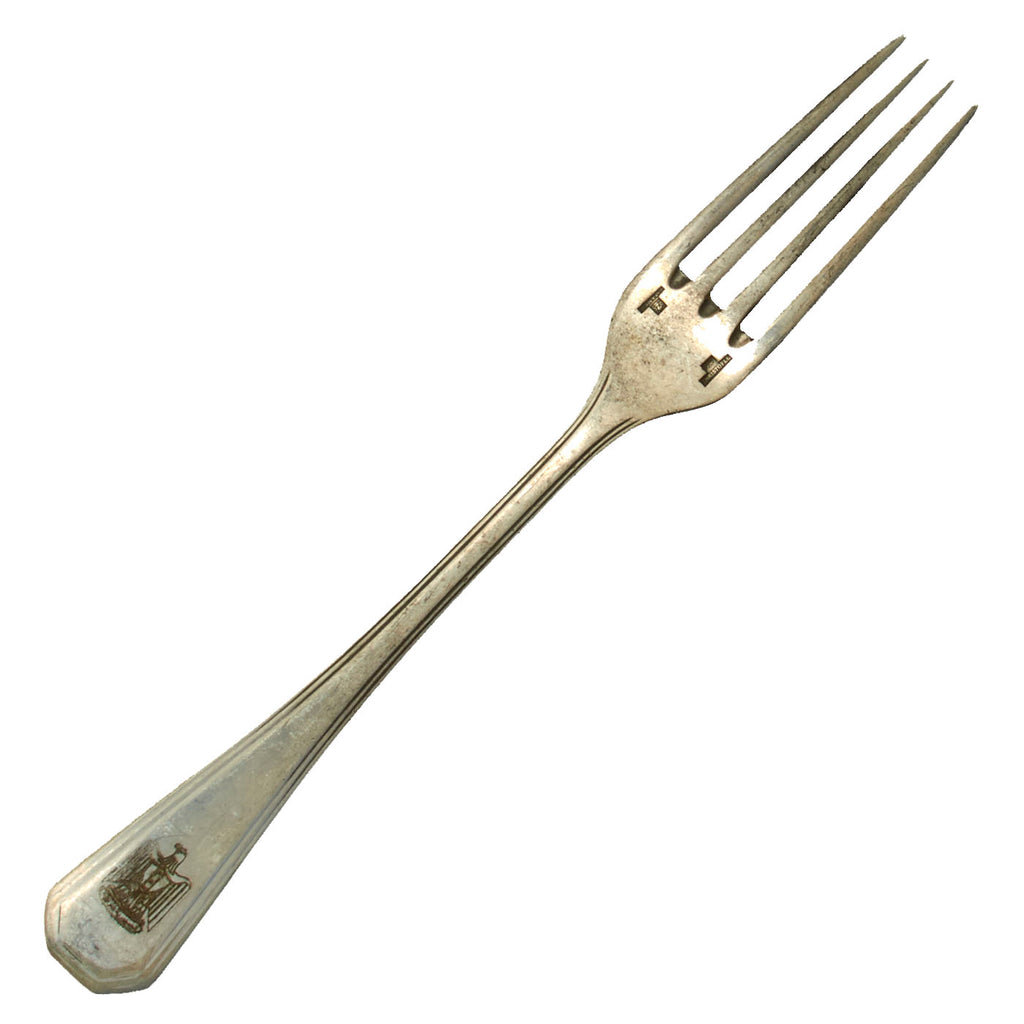 Original Iraq War Saddam Hussein Silver Plated Fork with Iraq Coat of Arms - Manufactured by Christofle of France Original Items