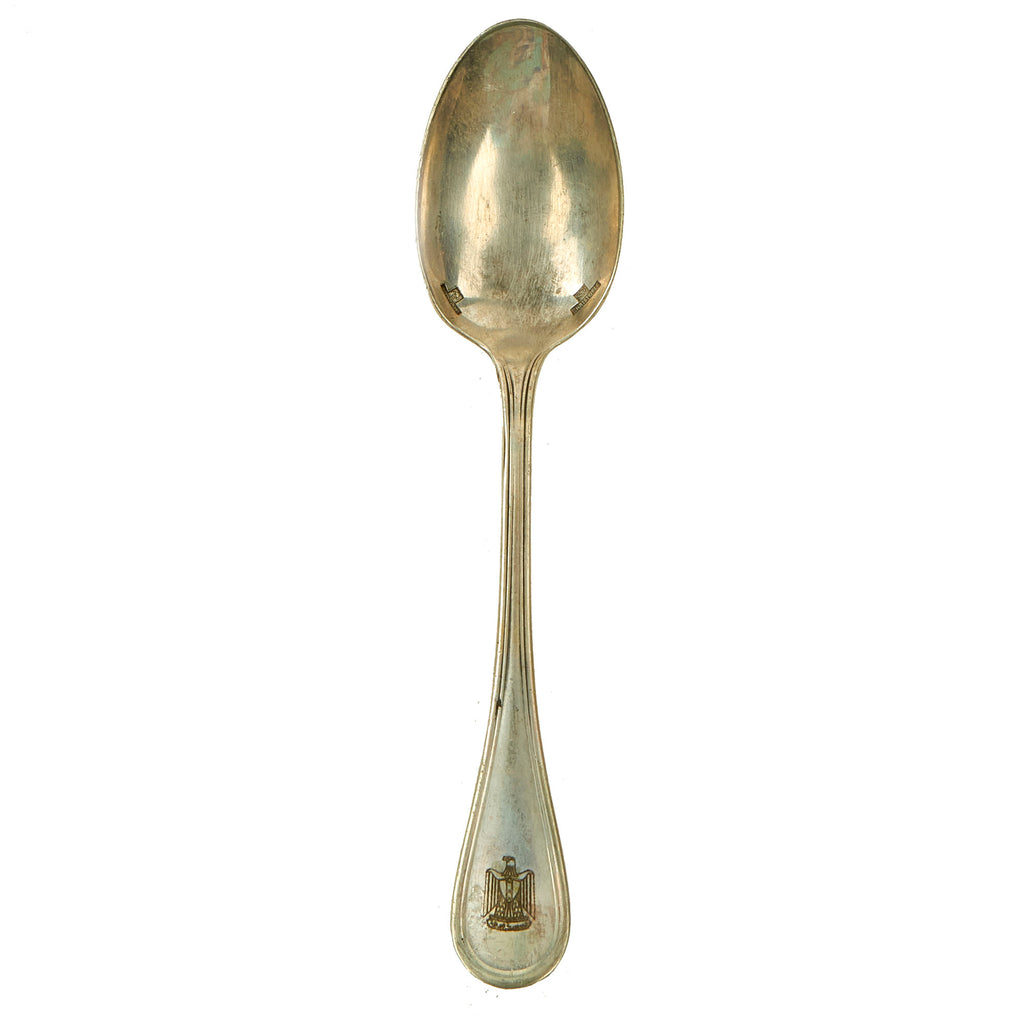 Original Iraq War Saddam Hussein Silver Plated Oval Pattern Teaspoon with Iraq Coat of Arms - Manufactured by Christofle of France Original Items