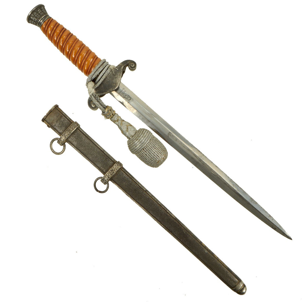 Original German WWII Army Heer Officer Dagger by Weyersberg Kirschbaum & Cie with Scabbard and Portepee Original Items