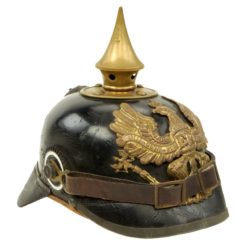 Original Imperial German WWI Prussian M1895/15 Transitional Infantry EM/NCO Pickelhaube Spiked Helmet - 53cm Original Items