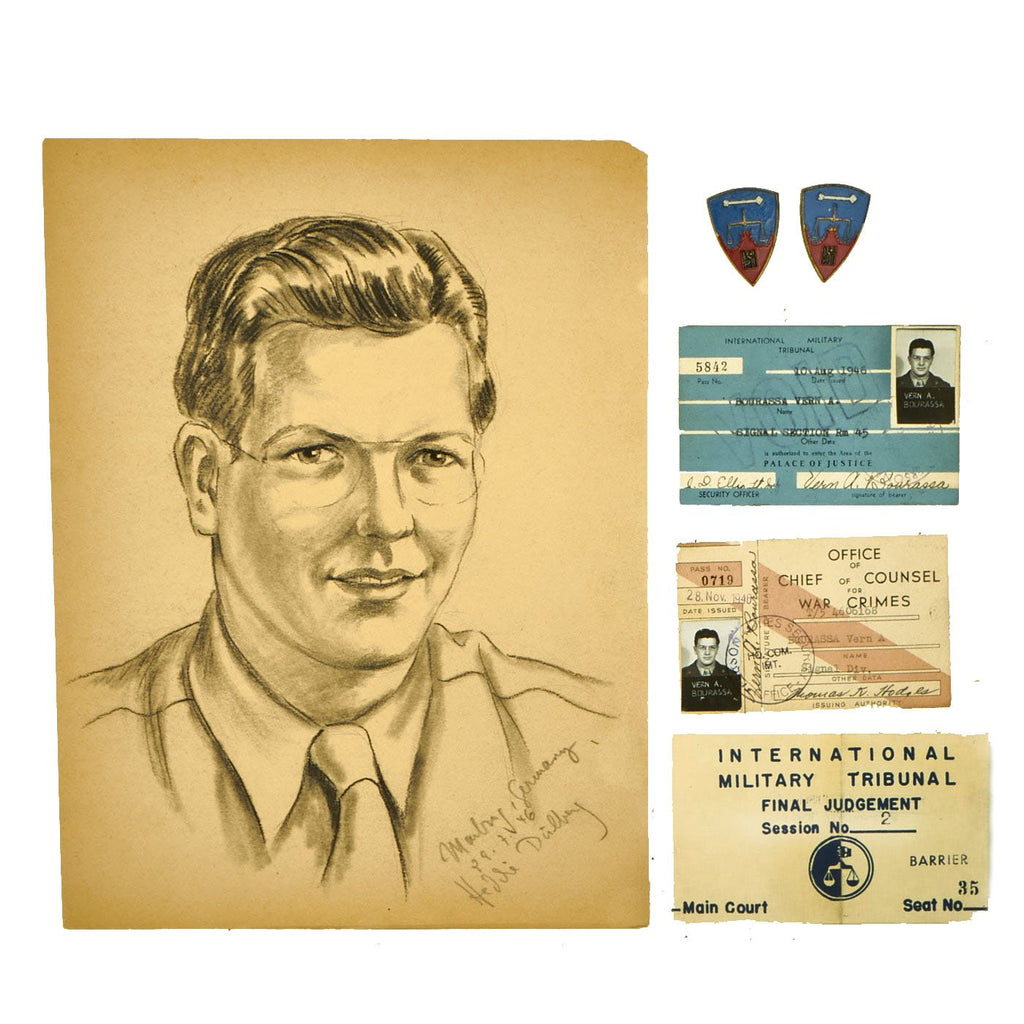 Original U.S. WWWI Nuremberg Military War Tribunal Office of Chief of Counsel For War Crimes Named Collection Original Items