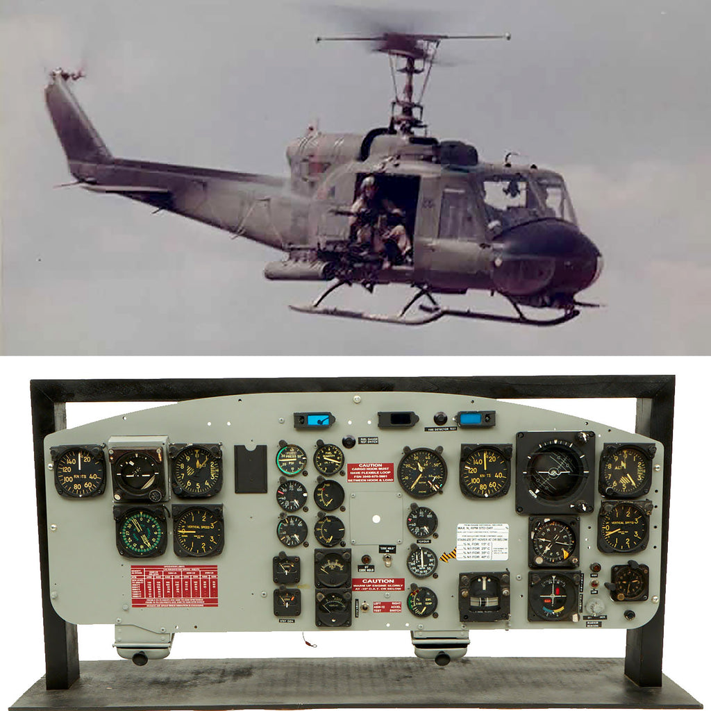 Original U.S. Vietnam War Bell UH-1 Iroquois Huey Instrument Control Panel Original Items